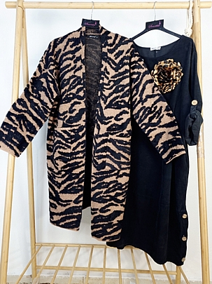 Oversized Ζακέτα Animal print 